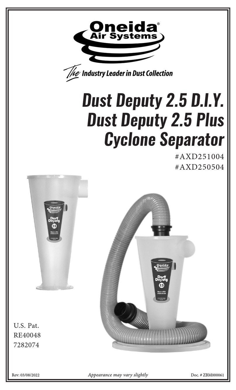 Oneida Air Systems Dust Deputy 2.5 D.I.Y. manual