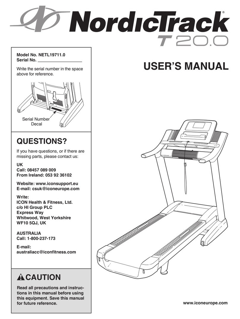 ICON NordicTrack T 20.0 user manual