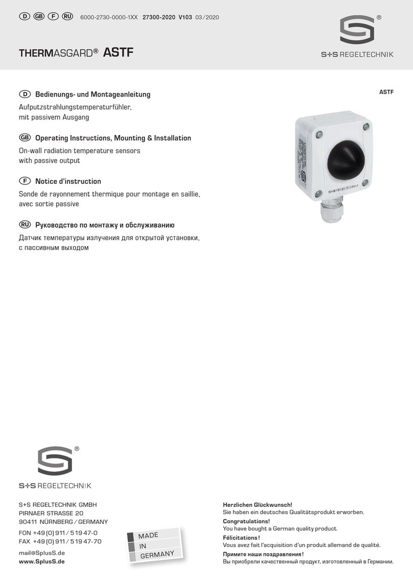 S+S Regeltechnik THERMASGARD ASTF Operating Instructions, Mounting & Installation