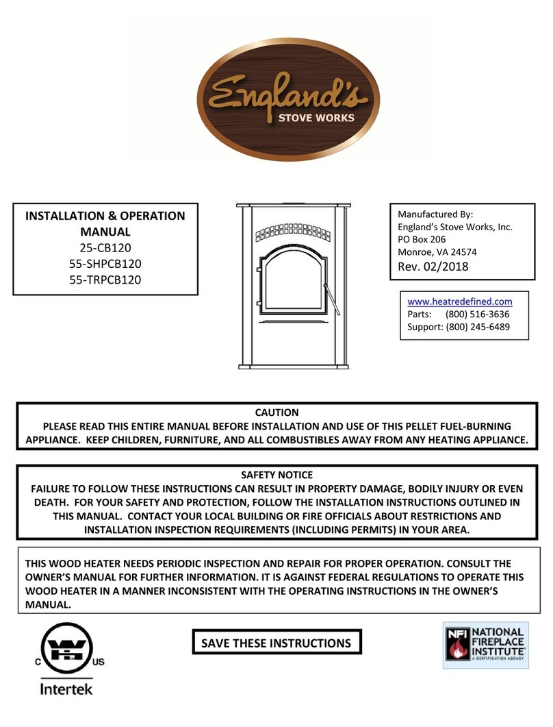 England's Stove Works 55-TRPCB120 Installation & operation manual