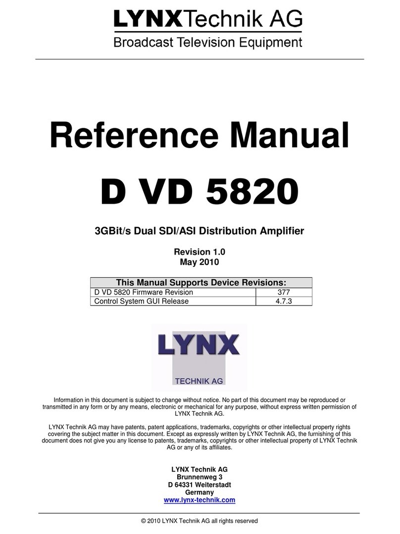 Lynx D VD 5820 User manual
