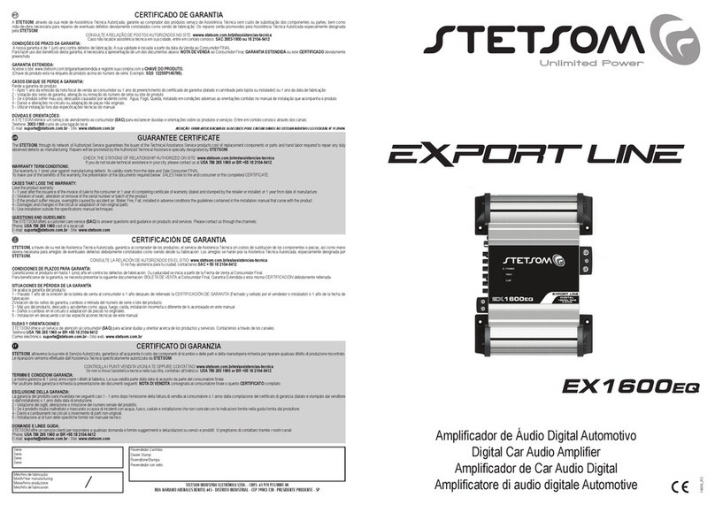 StetSom EXPORT LINE EX1600EQ User manual