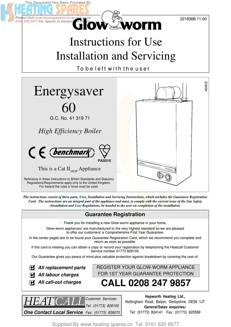 Glowworm Energysaver 60 Operating manual