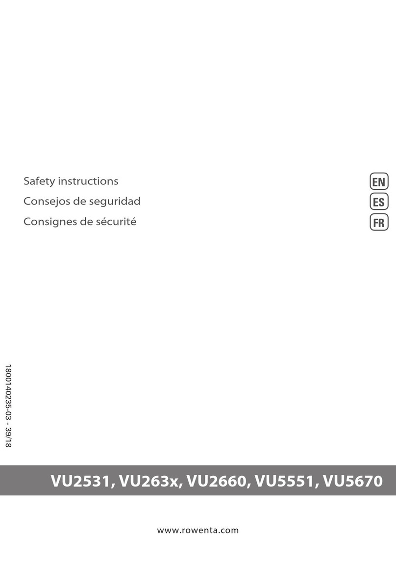 Rowenta VU263 Series Safety instruction