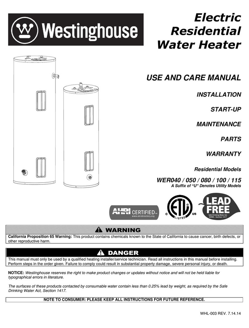 Westinghouse WER040 use and care manual
