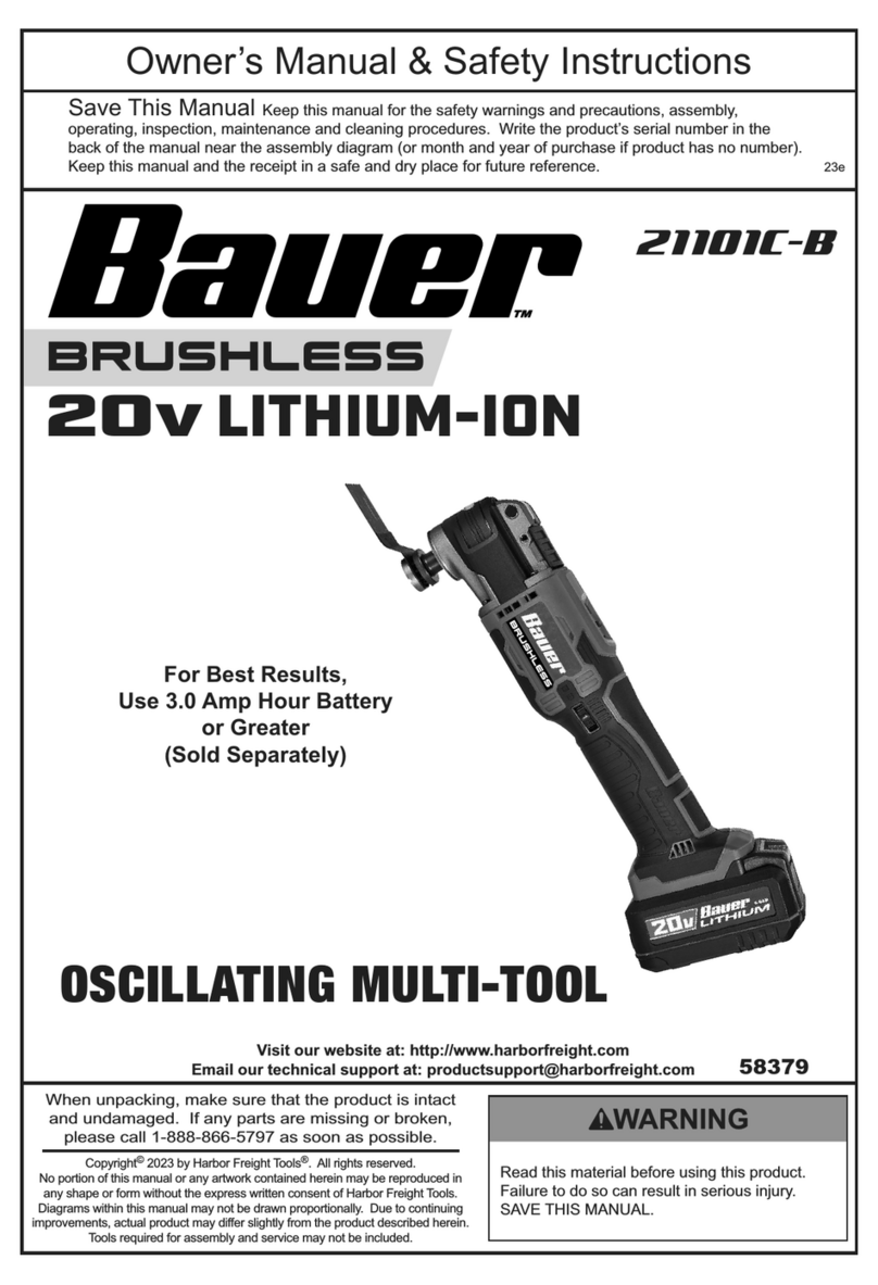Bauer 21101C-B Owner's manual & safety instructions