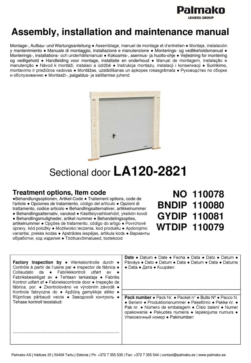 Lemeks Palmako LA120-2821 Assembly, installation and maintenance manual