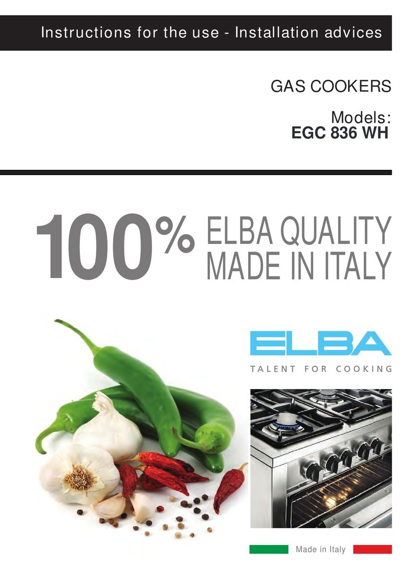 Elba EGC 836 WH Instructions for the use - installation advices