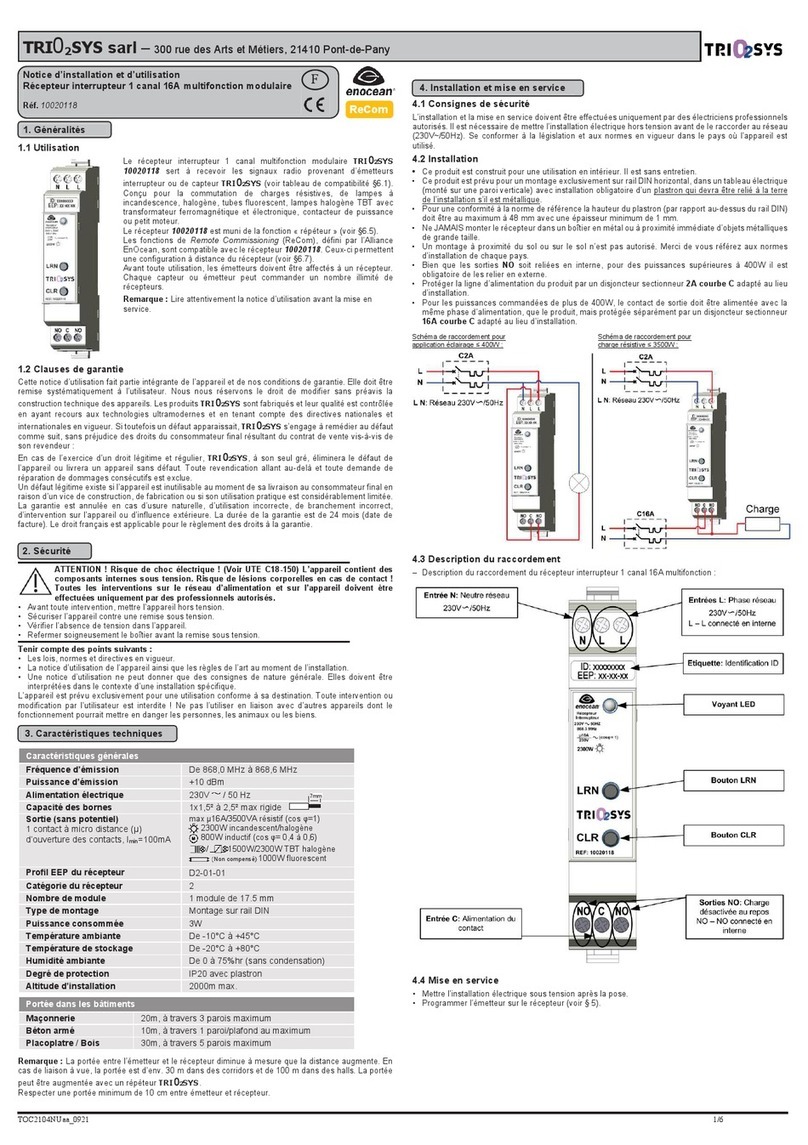 TRI02SYS 10020118 Installation and operating manual