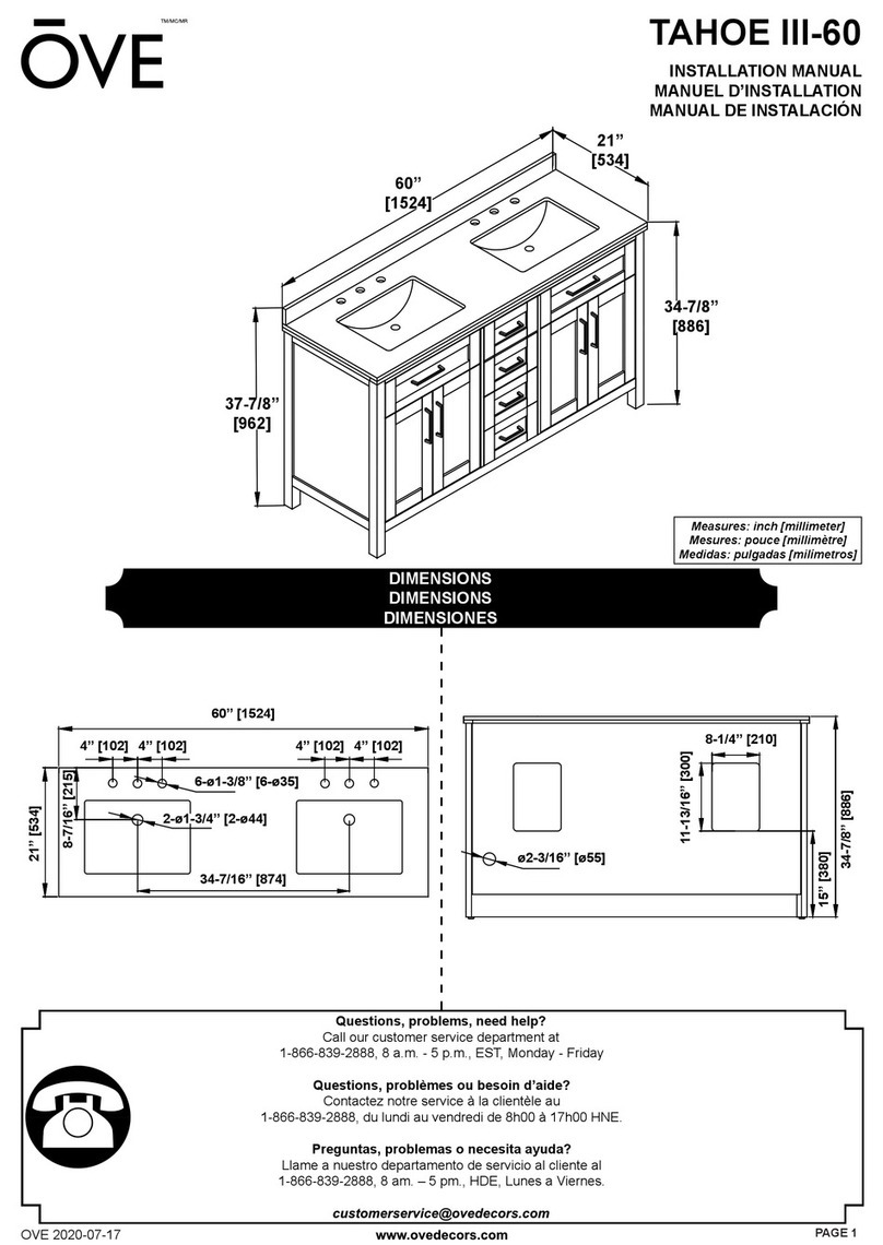 OVE TAHOE III-60 installation manual