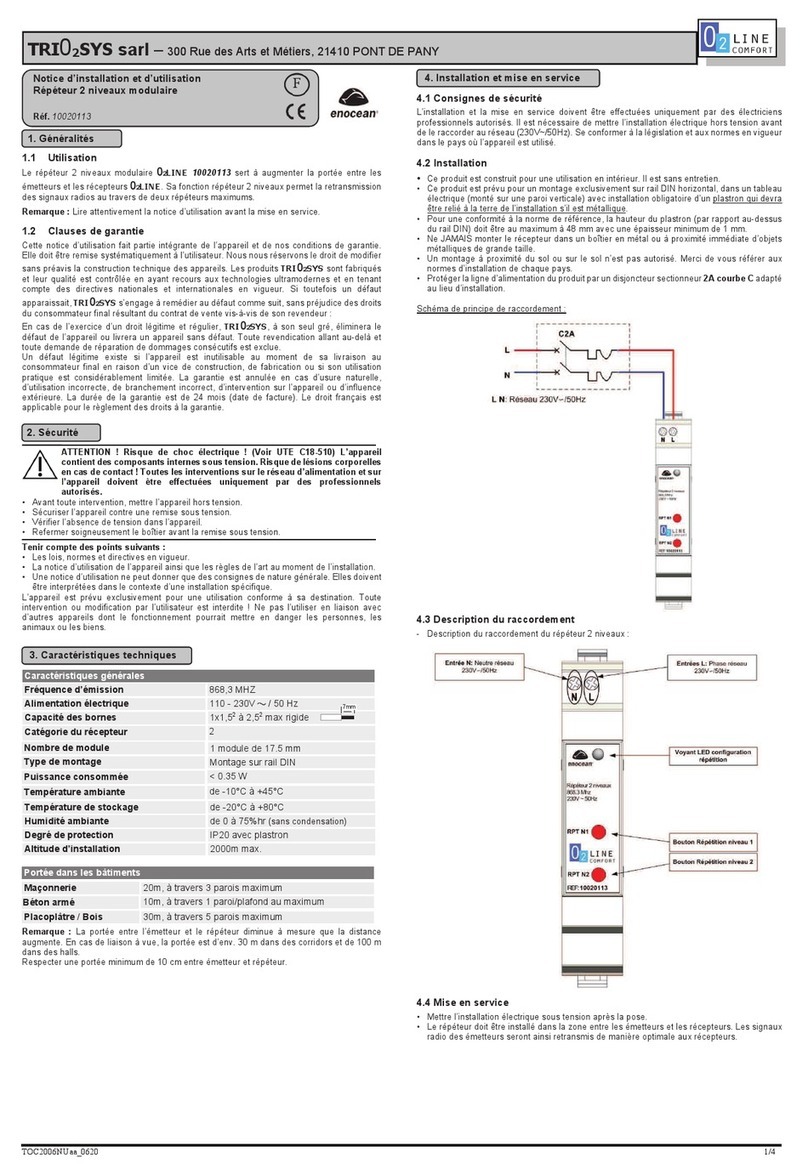 O2Line TRIO2SYS 10020113 Installation and operating manual O2Line TRIO2SYS 10020113 Installation and operating manual