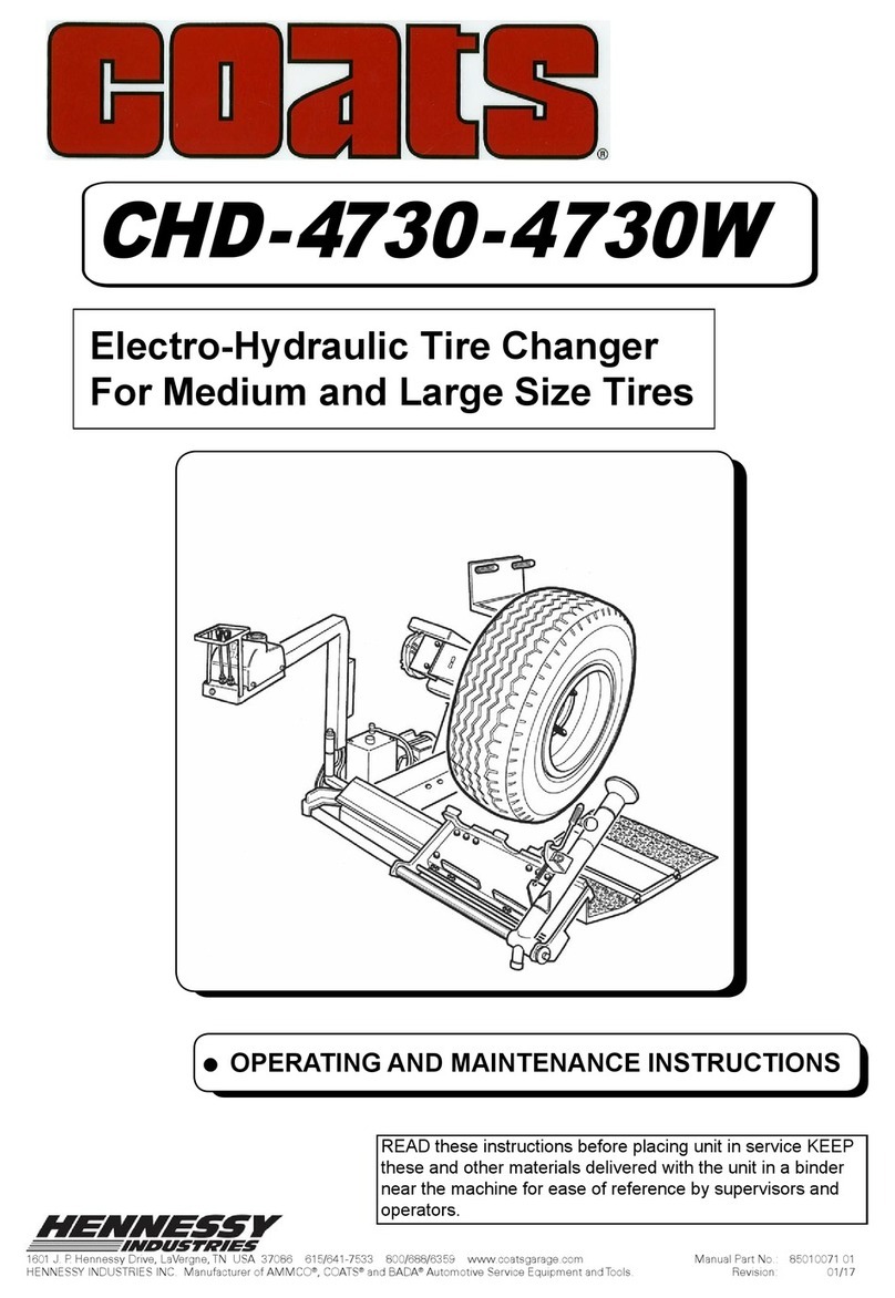HENNESSY INDUSTRIES Coats CHD-4730-4730W Operating and maintenance instructions HENNESSY INDUSTRIES Coats CHD-4730-4730W Operating and maintenance instructions