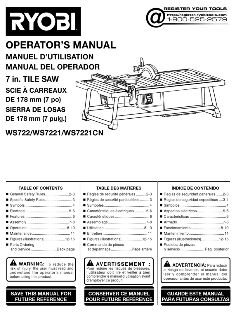 Ryobi WS7221 User manual