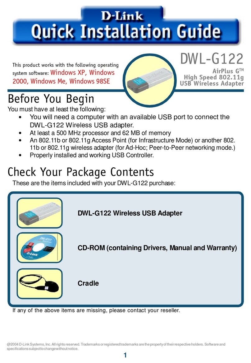 D-Link AirPlus G DWL-G122 User manual D-Link AirPlus G DWL-G122 User manual