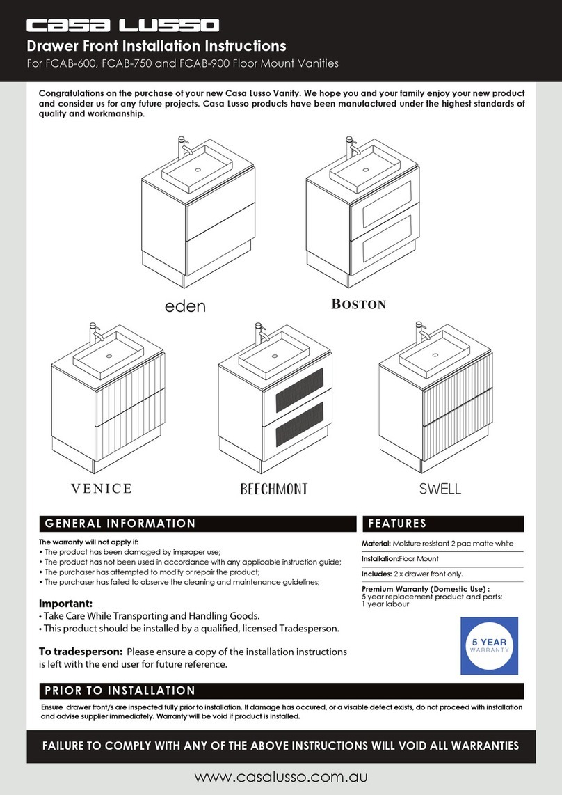 Casa Lusso FCAB-600 installation instructions Casa Lusso FCAB-600 installation instructions