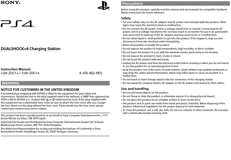 Sony PS4 DUALSHOCK 4 User manual