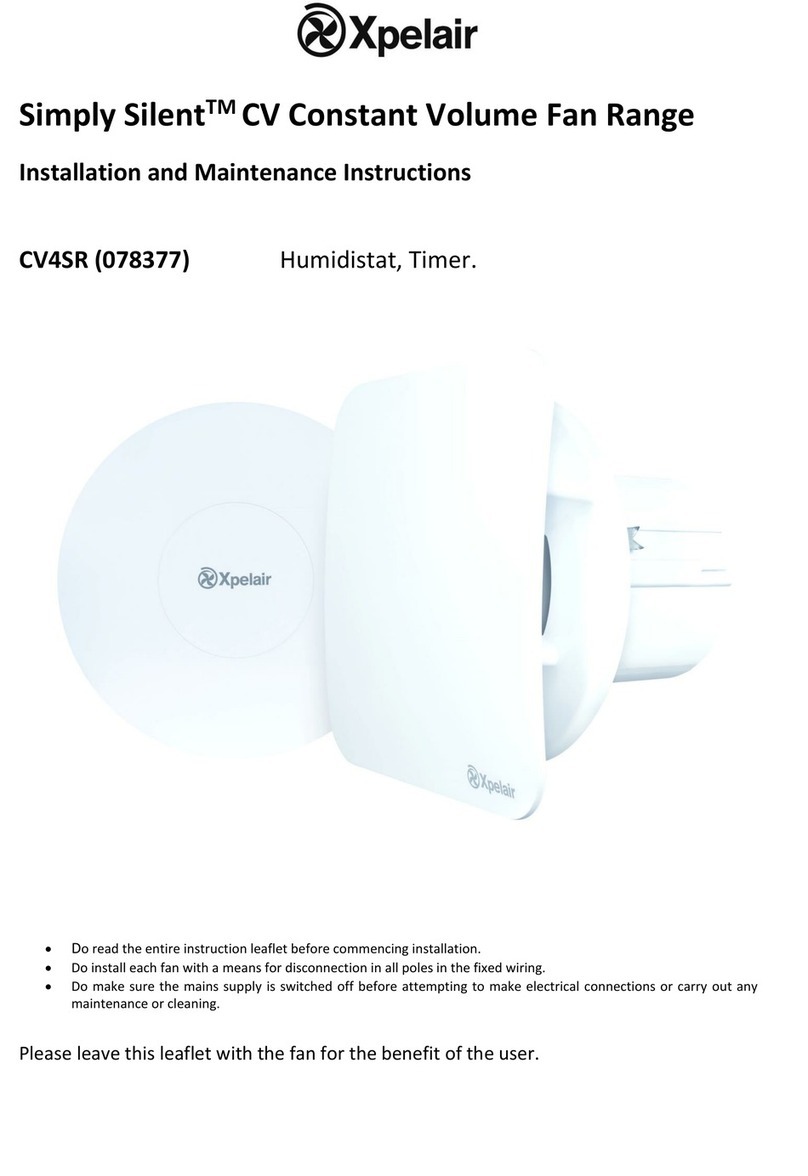 Glen Dimplex Xpelair Simply Silent CV4SR User manual