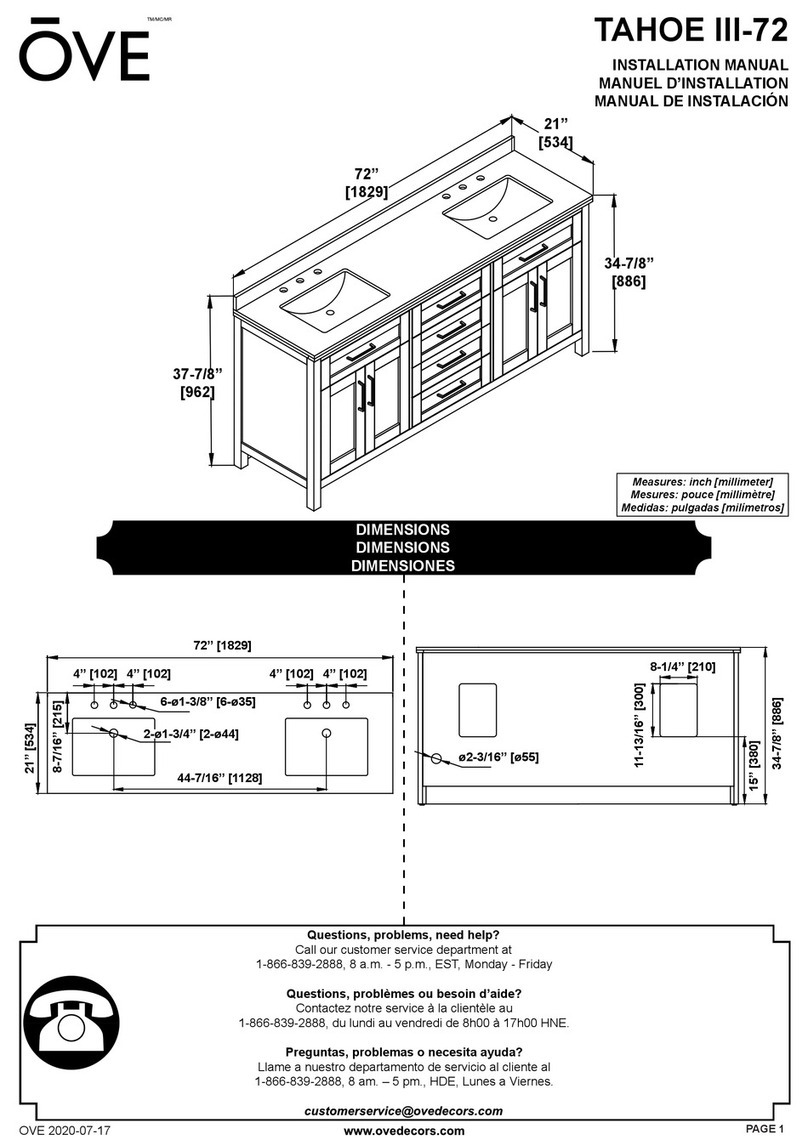 OVE TAHOE III-72 installation manual OVE TAHOE III-72 installation manual