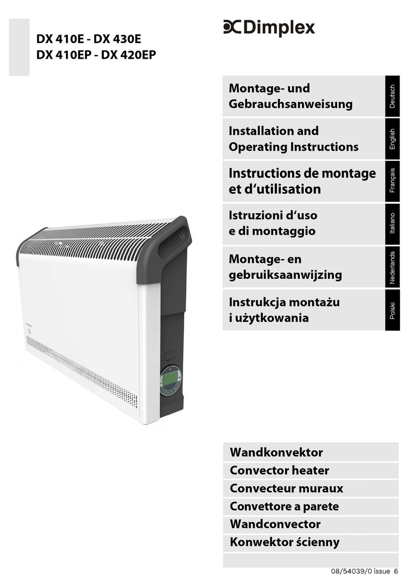 Dimplex DX 410EP Installation and operating instructions