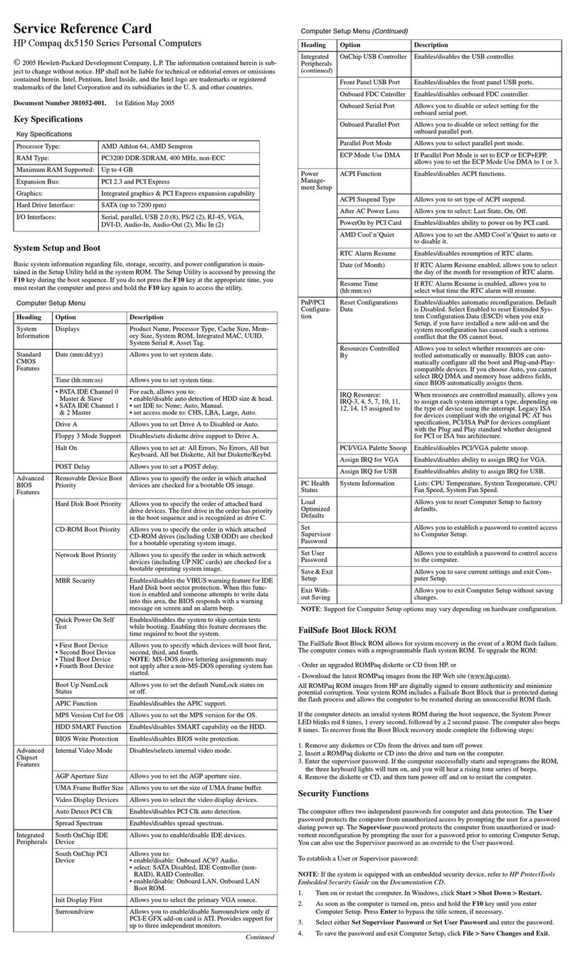 HP dx5150 User manual