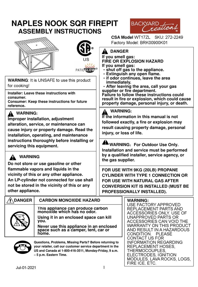 Backyard Creations WT17ZL Assembly instructions