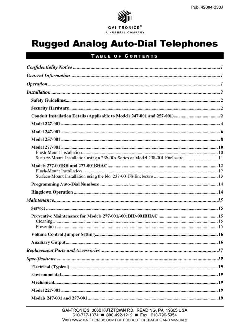 Hubbell GAI-TRONICS 277-001BH manual