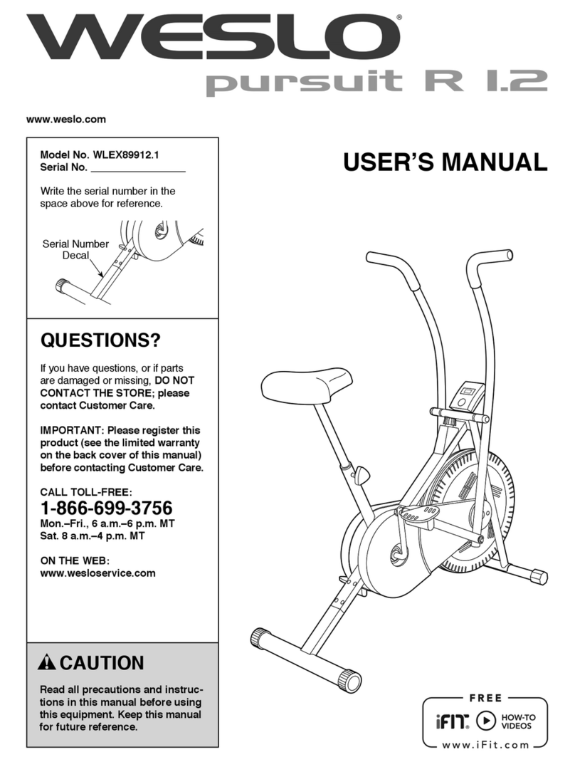 Weslo pursuit R 1.2 user manual