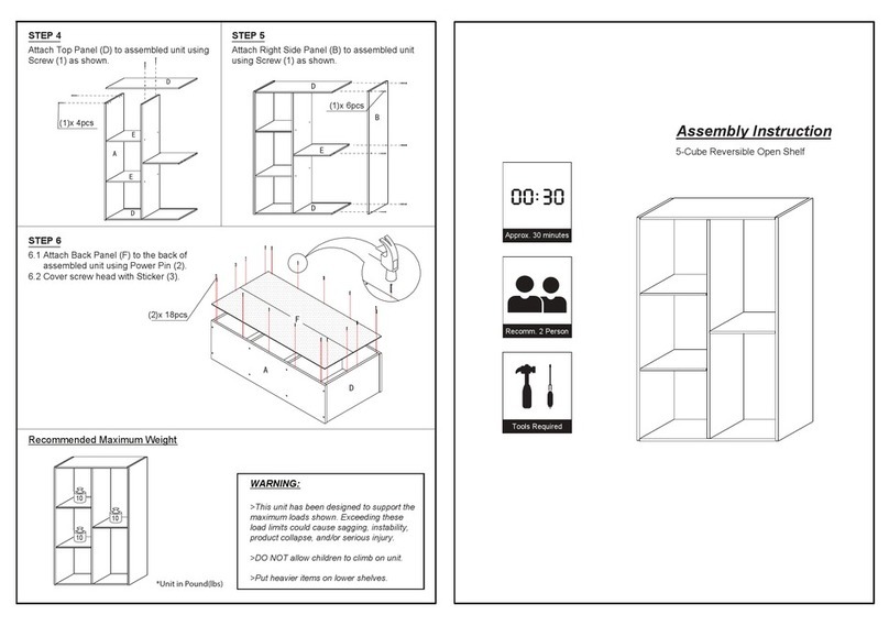 Furinno 5-Cube Reversible Open Shelf Assembly instruction