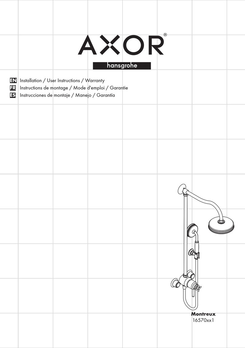 Hans Grohe AXOR Montreux 16570 1 Series Installation/User Instructions/Warranty Hans Grohe AXOR Montreux 16570 1 Series Installation/User Instructions/Warranty