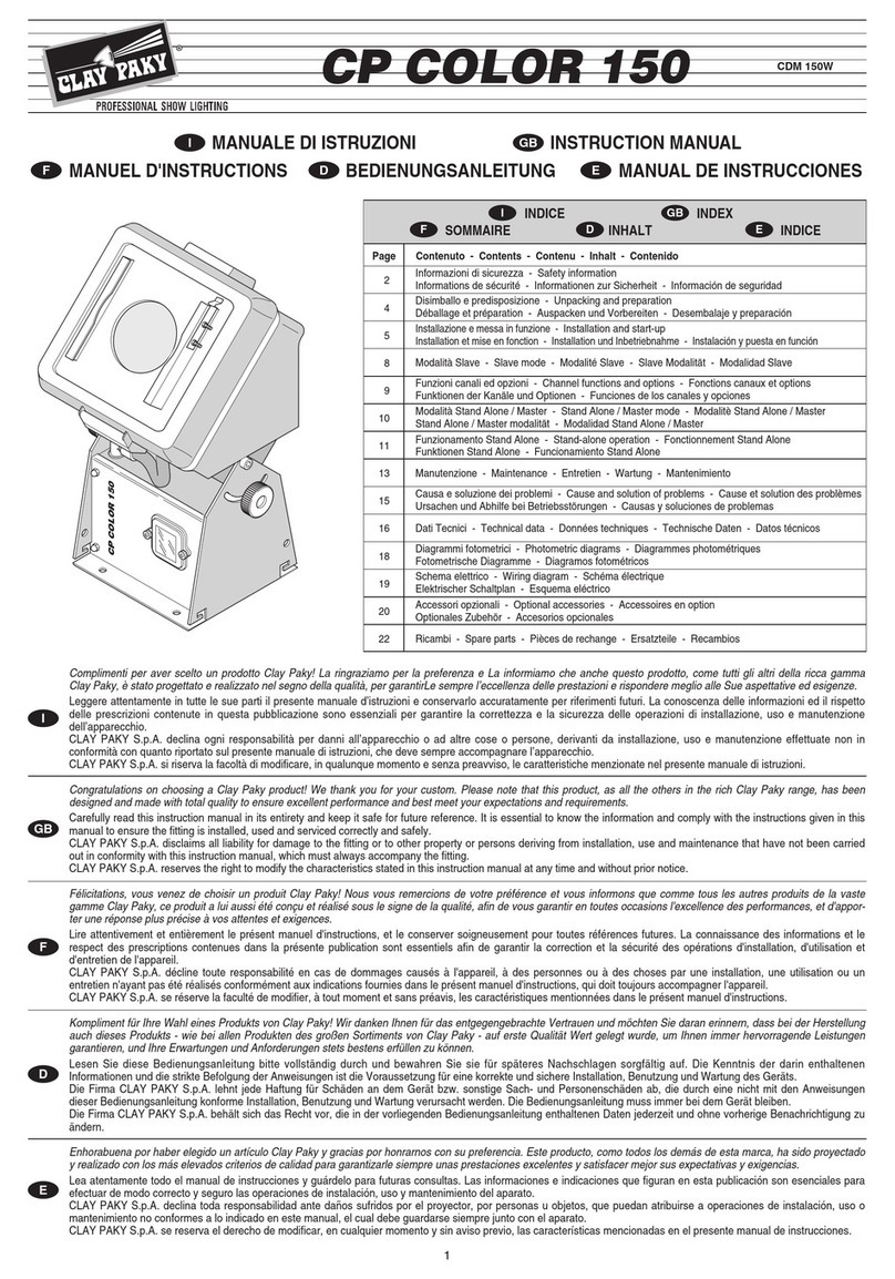Claypaky CP COLOR 150 instruction manual