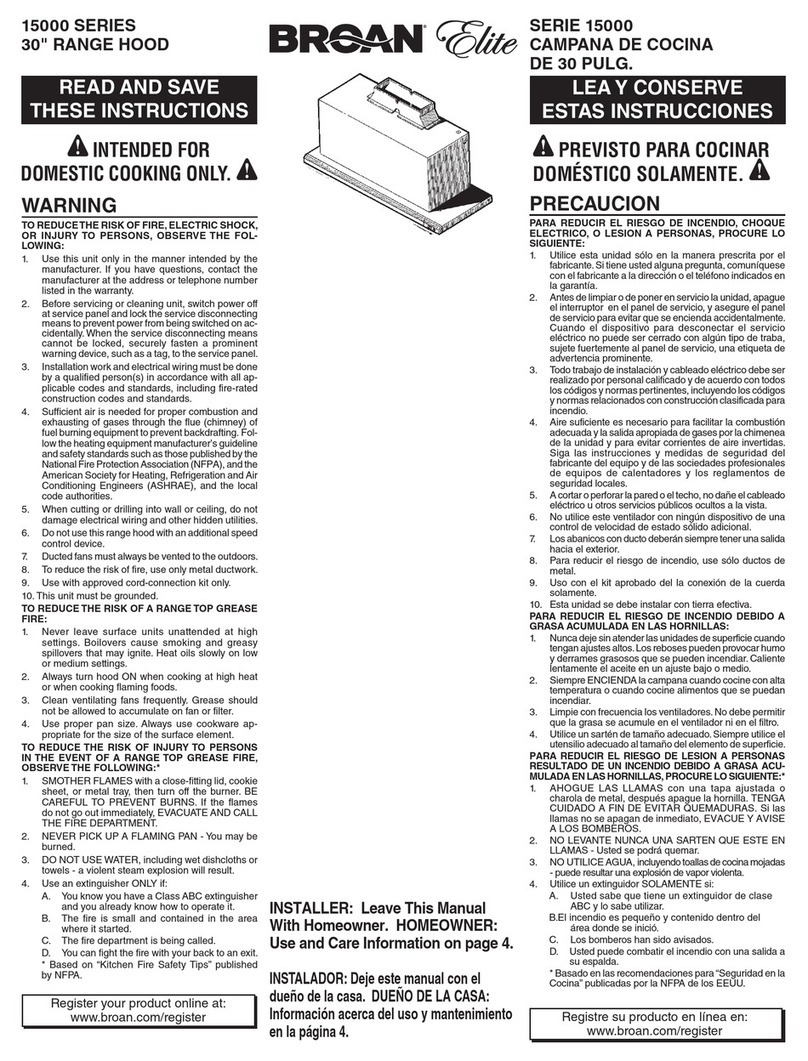 Broan Elite 15000 Series User manual