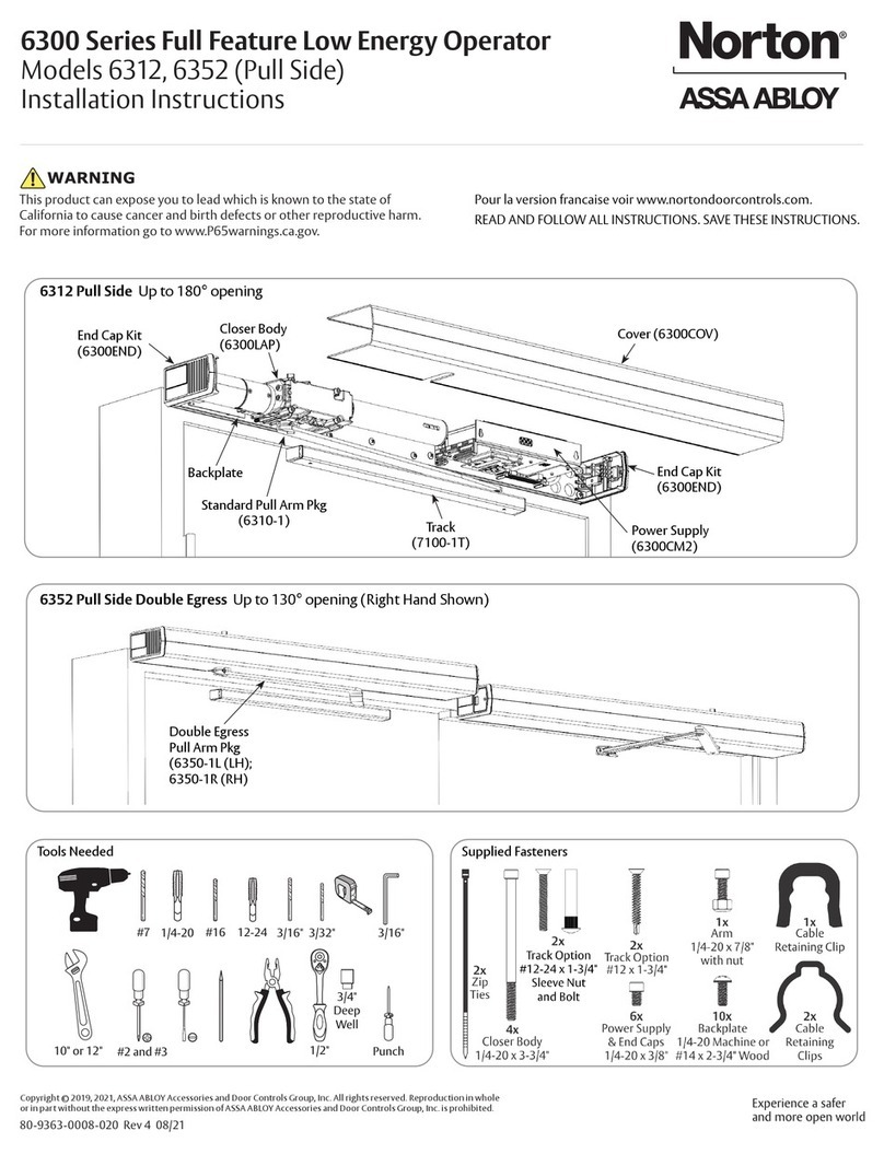 Assa Abloy Norton 6300 Series installation instructions
