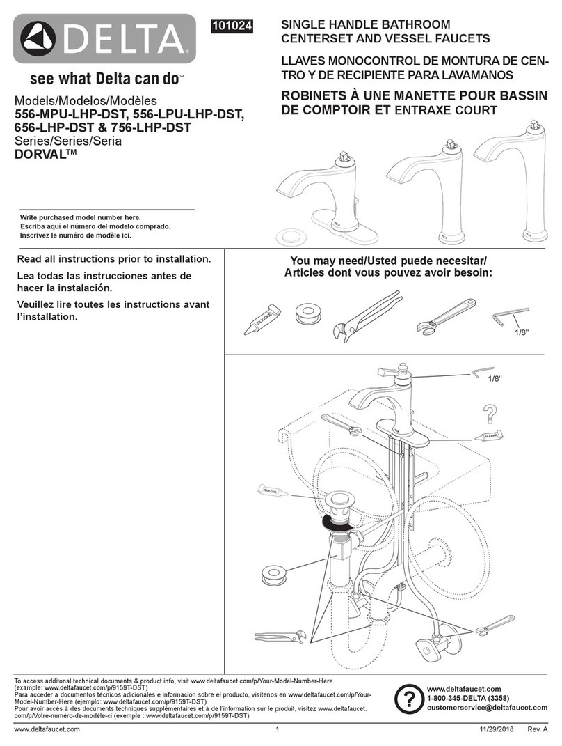 Delta DORVAL 556-MPU-LHP-DST Series User manual