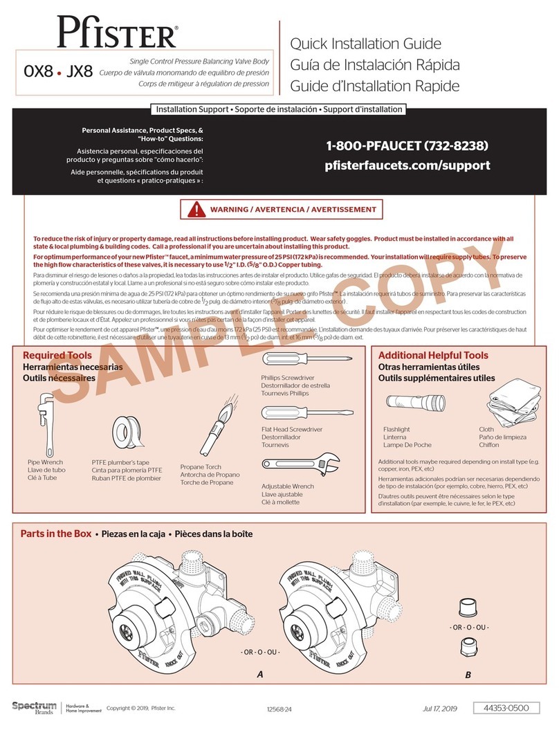 Spectrum Brands Pfister 0X8 Series User manual Spectrum Brands Pfister 0X8 Series User manual