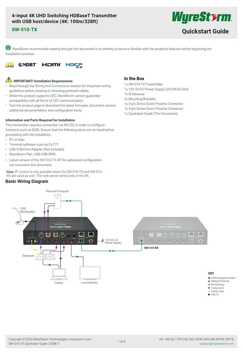 Wyrestorm SW-510-TX quick start guide