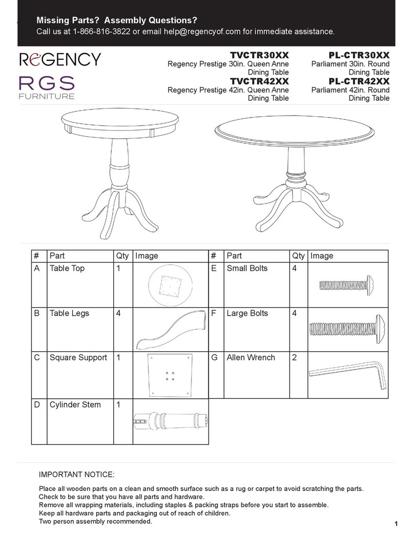 rgs Regency TVCTR30 Series User manual