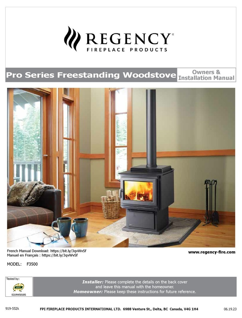 Regency Fireplace Products F3500 Owners & installation manual