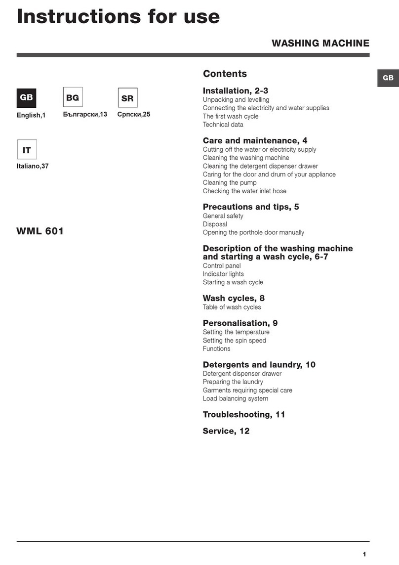 Hotpoint Ariston WML 601 User manual