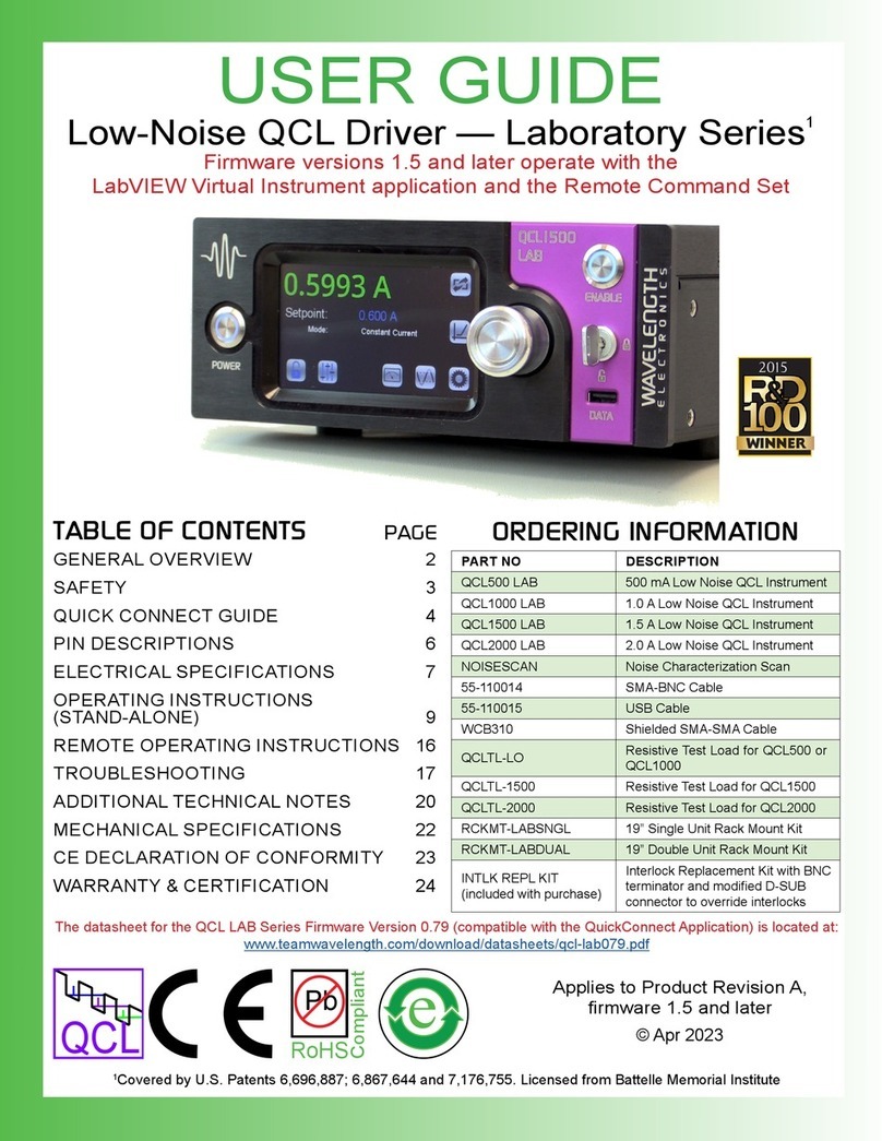 Wavelength Electronics QCL500 LAB user guide Wavelength Electronics QCL500 LAB user guide