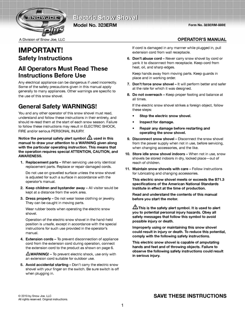 SNOWJOE Plus 323ERM User manual
