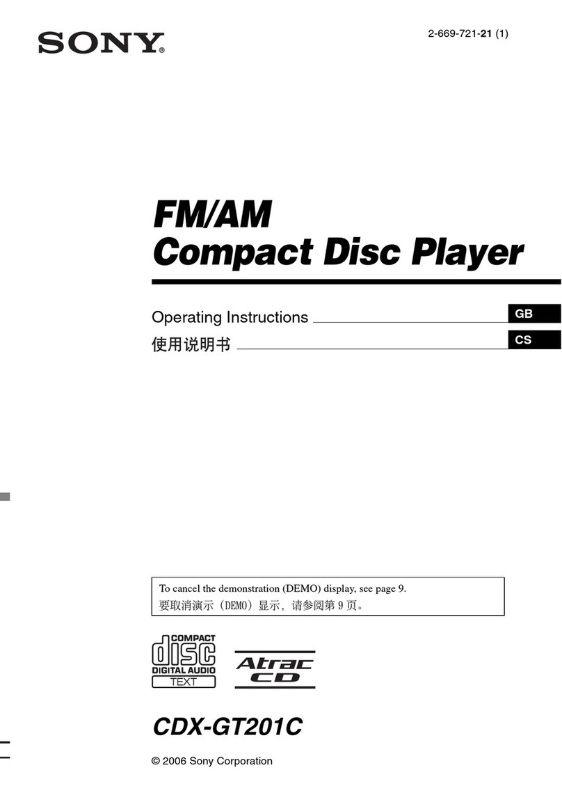 Sony CDX-GT201C User manual Sony CDX-GT201C User manual