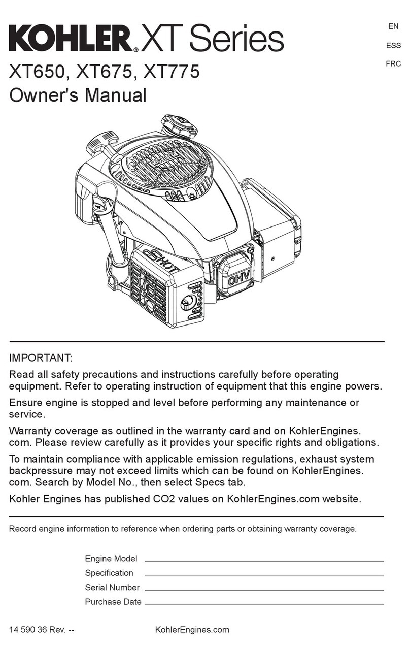 Kohler XT650 User manual