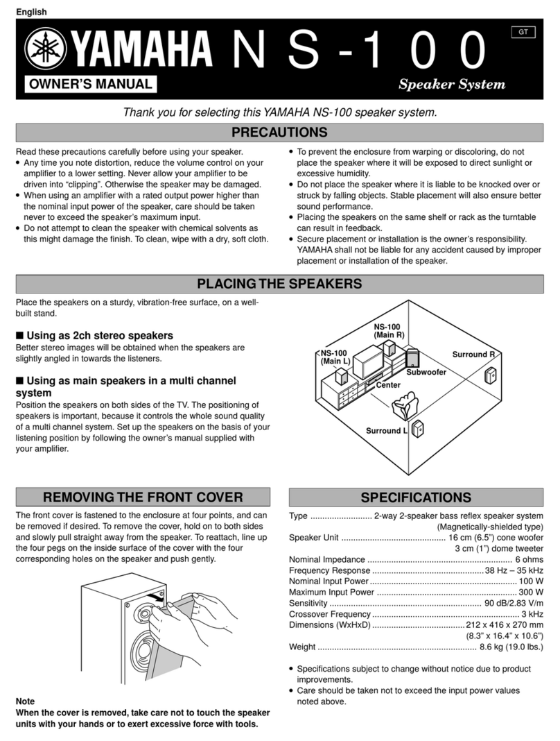 Yamaha NS-100 owner's manual