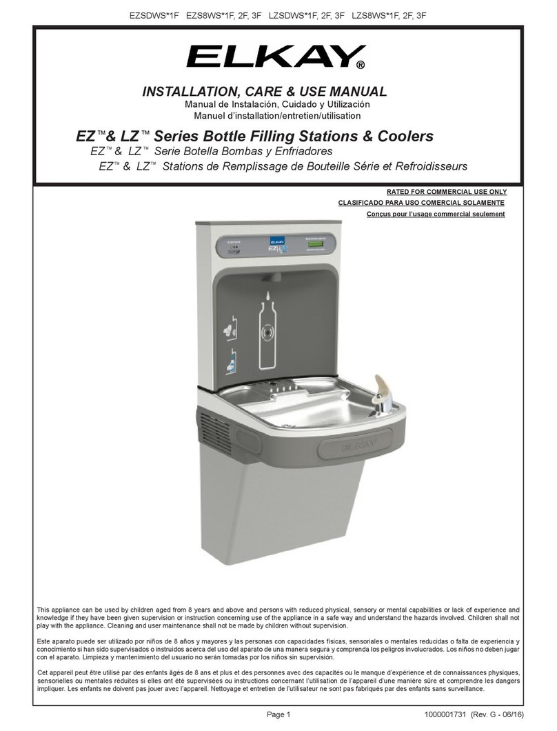 Elkay EZSDWS 1F Series Installation, care & use manual