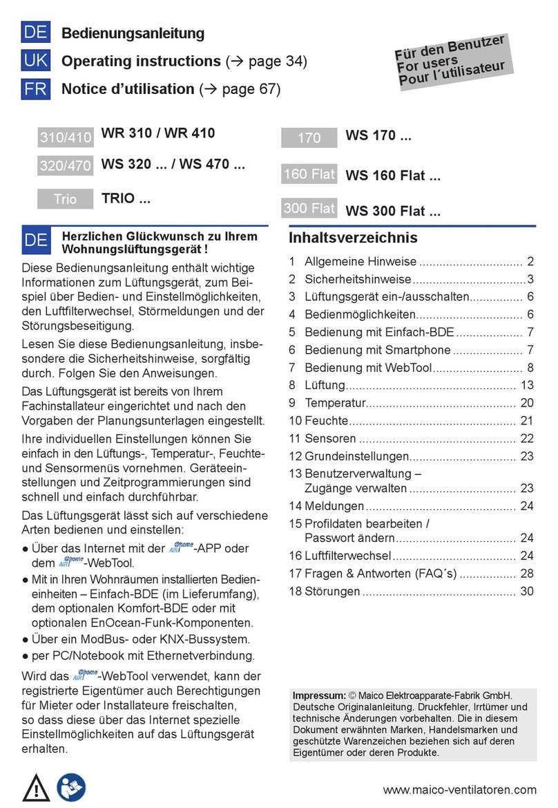 Maico WS 470 Series User manual