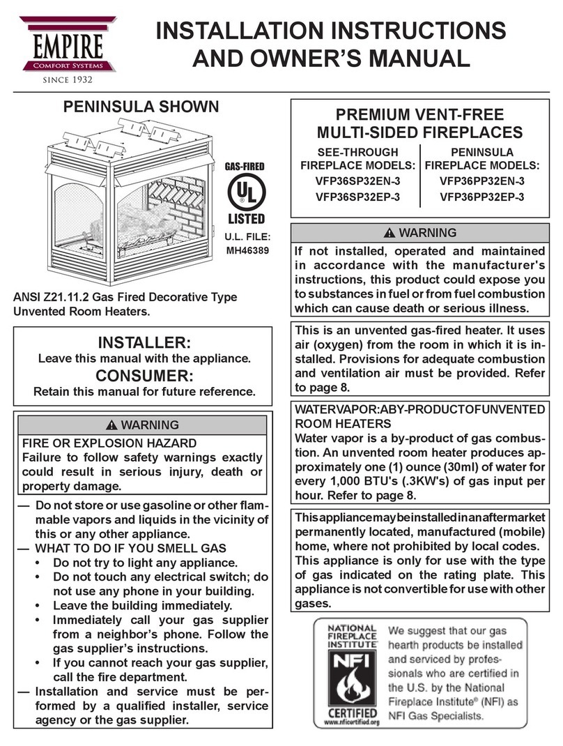 Empire Comfort Systems VFP36SP32E Installation instructions and owner's manual