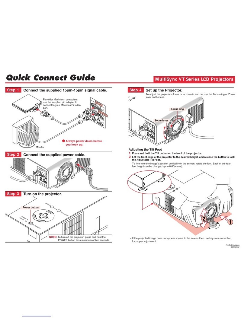 NEC MultiSync VT Series Assembly instructions