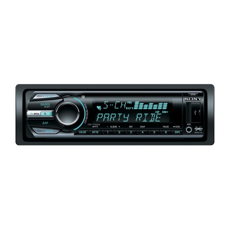 Sony CDX-GT650UI - Fm/am Compact Disc Player user manual