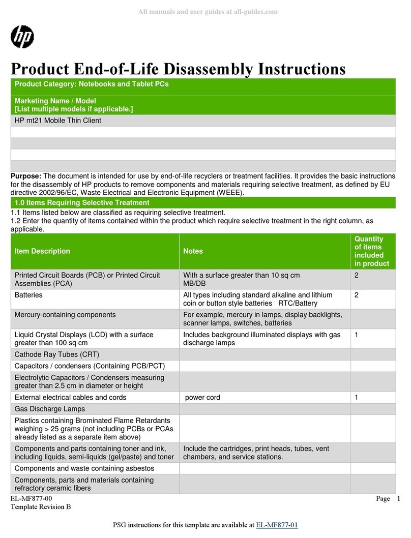 HP mt21 Mobile Thin Client Assembly instructions