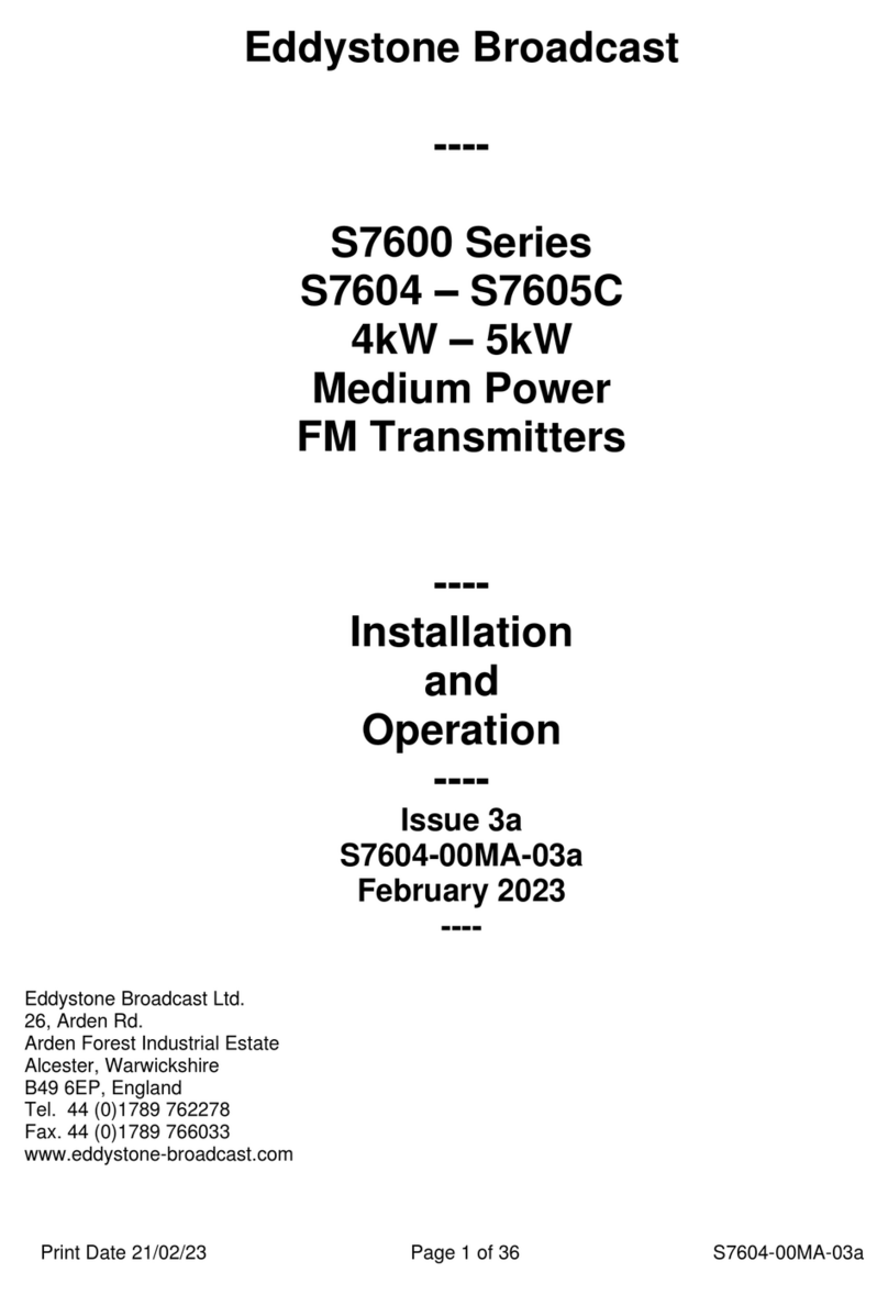 Eddystone Broadcast S7600 Series Installation and operations Eddystone Broadcast S7600 Series Installation and operations